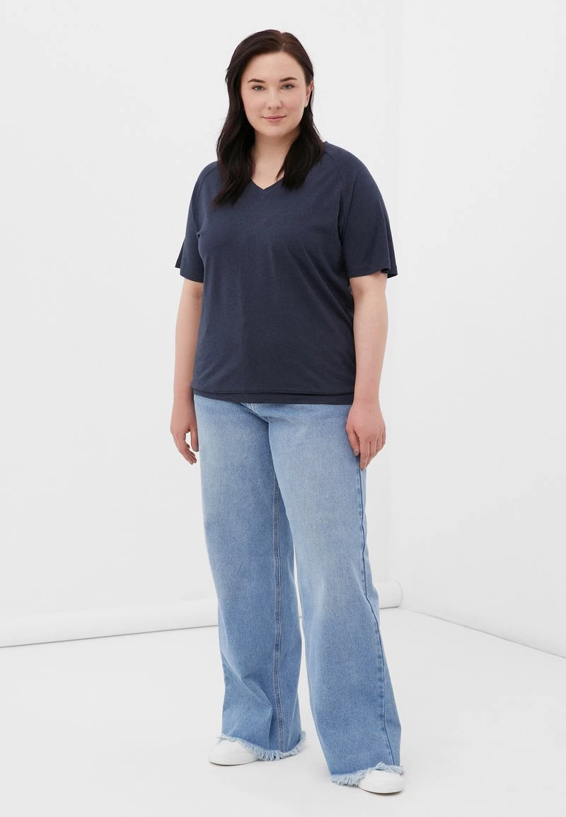 Finn Flare Damen T-Shirt Basic - Dark Blue 4 Finn Flare Damen T-Shirt Basic - Dark Blue – Bild 2