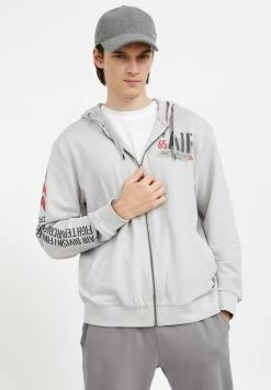 Finn Flare Herren Sweatjacke - Light Grey