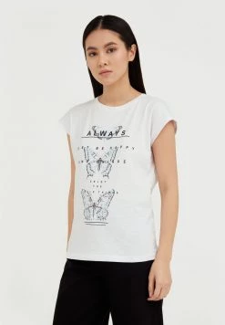 Finn Flare Damen T-Shirt Print - White