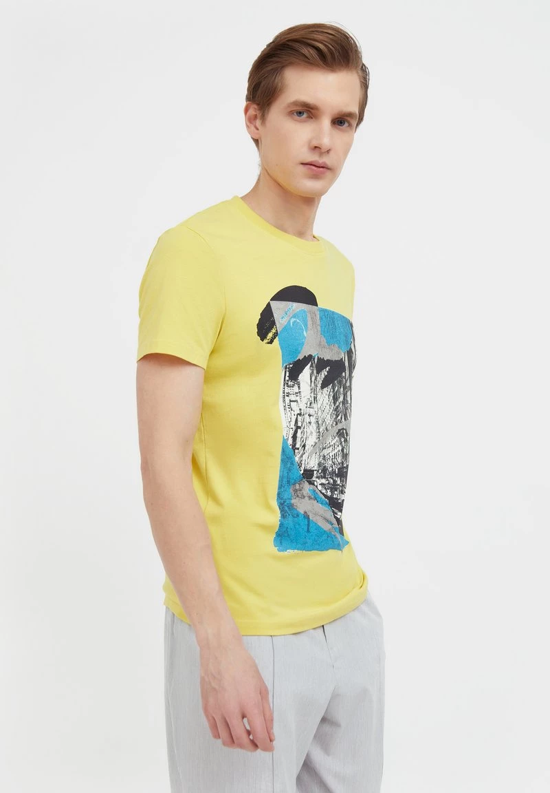 Finn Flare Herren T-Shirt Print - Yellow 6 Finn Flare Herren T-Shirt Print - Yellow – Bild 4