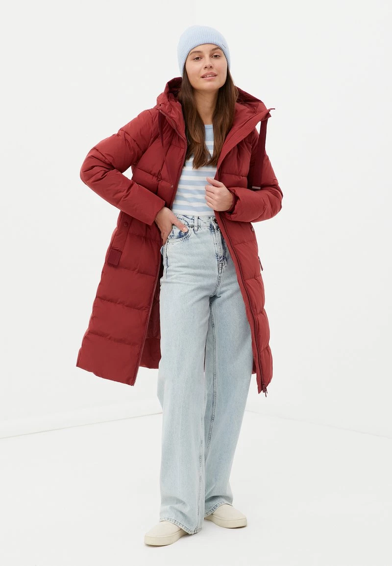 Finn Flare Damen Daunenmantel - Dark Red 4 Finn Flare Damen Daunenmantel - Dark Red – Bild 2