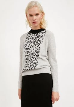 Finn Flare Damen Strickpullover - Light Grey Melange