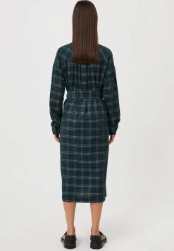 Finn Flare Damen Blusenkleid - Dark Green -Finn Flare Verkaufsladen 06518d2ba00445bc9891b3a6d106500a