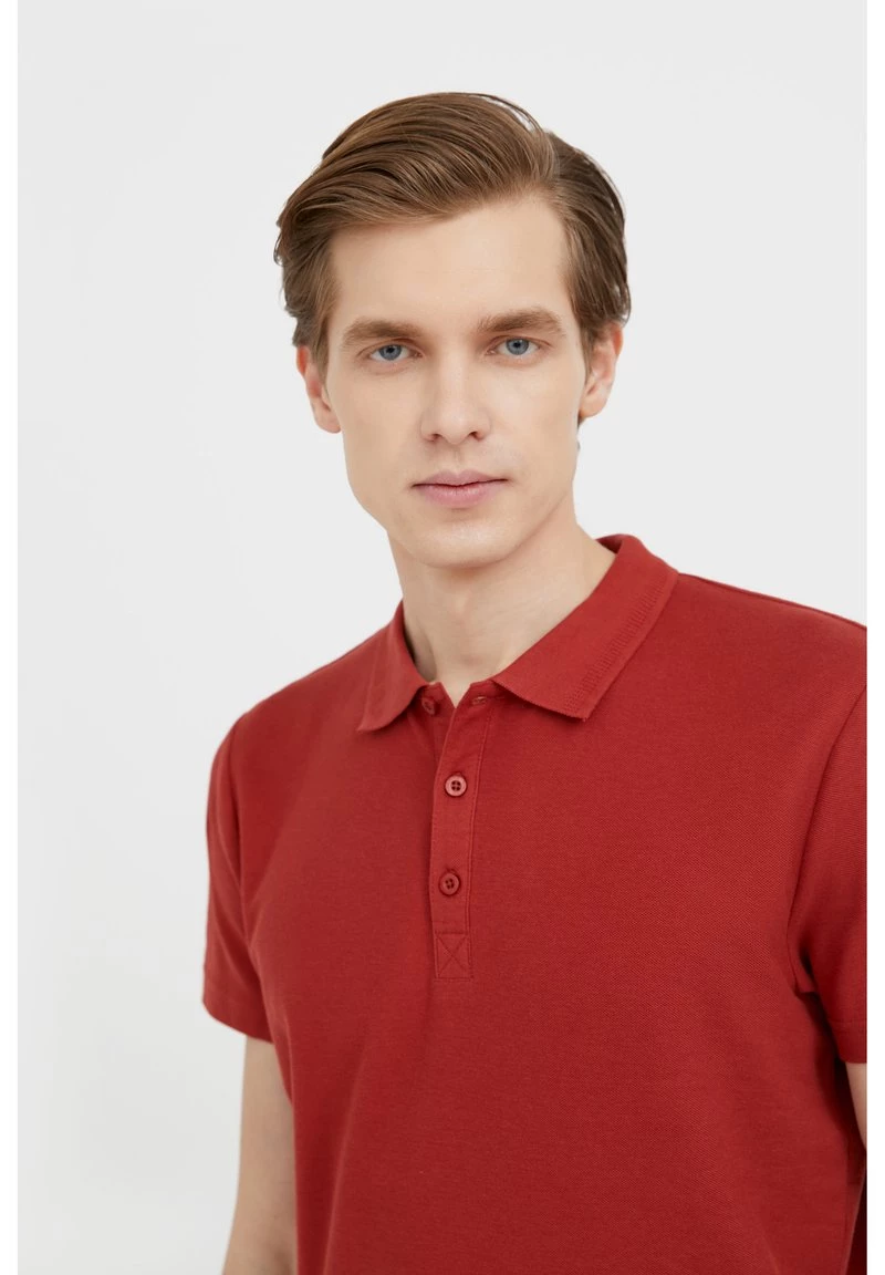 Finn Flare Herren Poloshirt - Red Brown 7 Finn Flare Herren Poloshirt - Red Brown – Bild 5