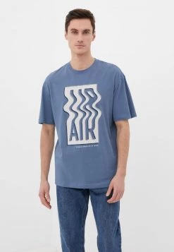 Finn Flare SHORT SLEEVE - T-Shirt Print - Grey Blue | Herren