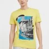 Finn Flare Herren T-Shirt Print - Yellow -Finn Flare Verkaufsladen 07725903ce9e46029ba4de7ed42cc76e
