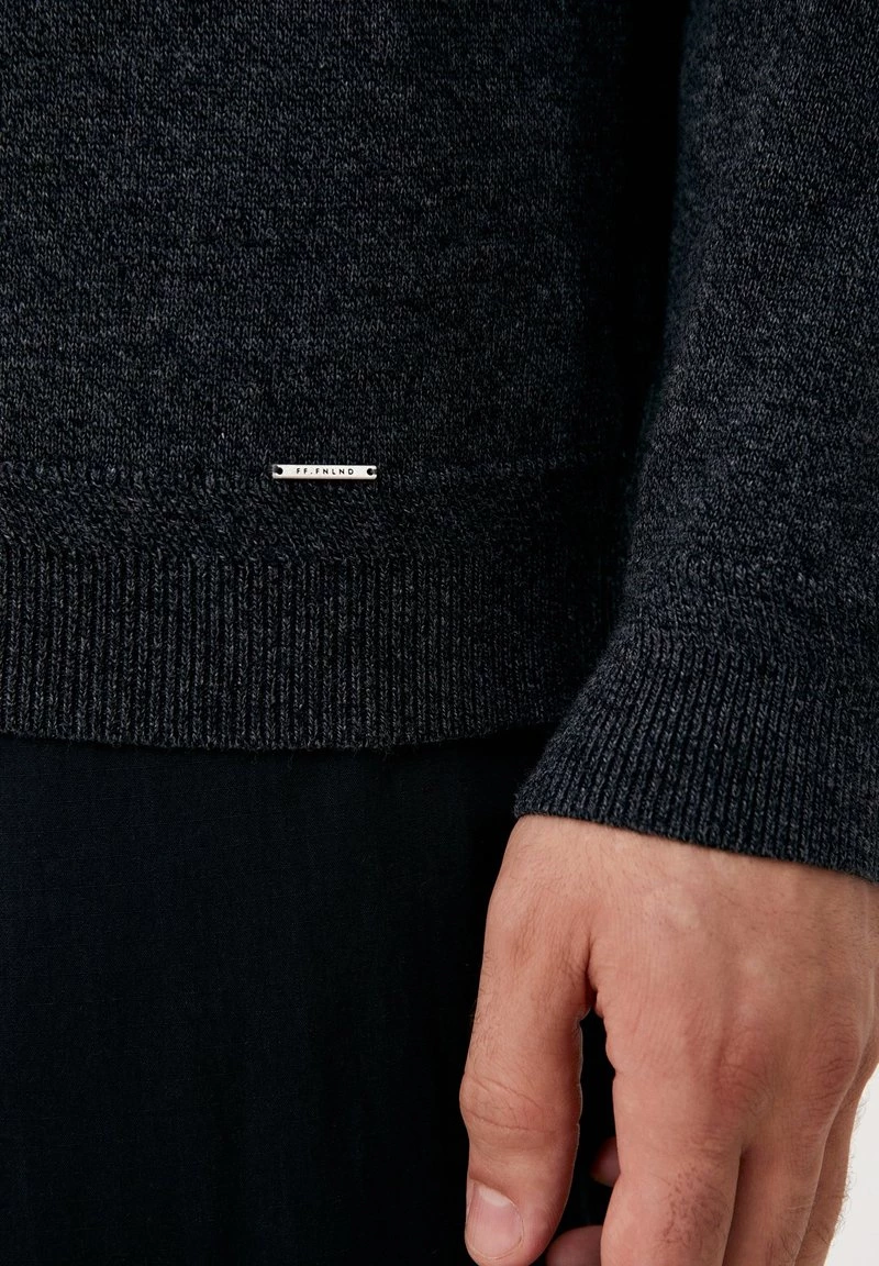 Finn Flare Herren Strickpullover - Dark Grey 8 Finn Flare Herren Strickpullover - Dark Grey – Bild 6