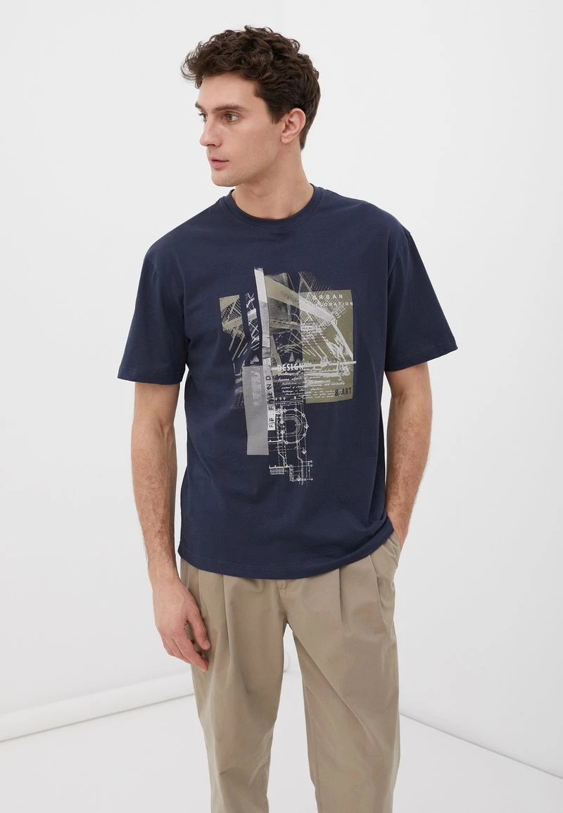 Finn Flare Herren T-Shirt Print - Dark Blue 3 Finn Flare Herren T-Shirt Print - Dark Blue