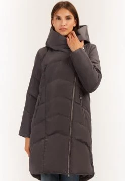 Finn Flare Damen MIT KUSCHELIGER KAPUZE - Wintermantel - Graphite