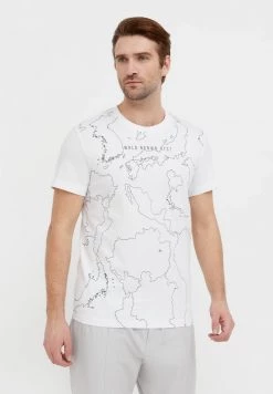 Finn Flare Herren T-Shirt Print - White