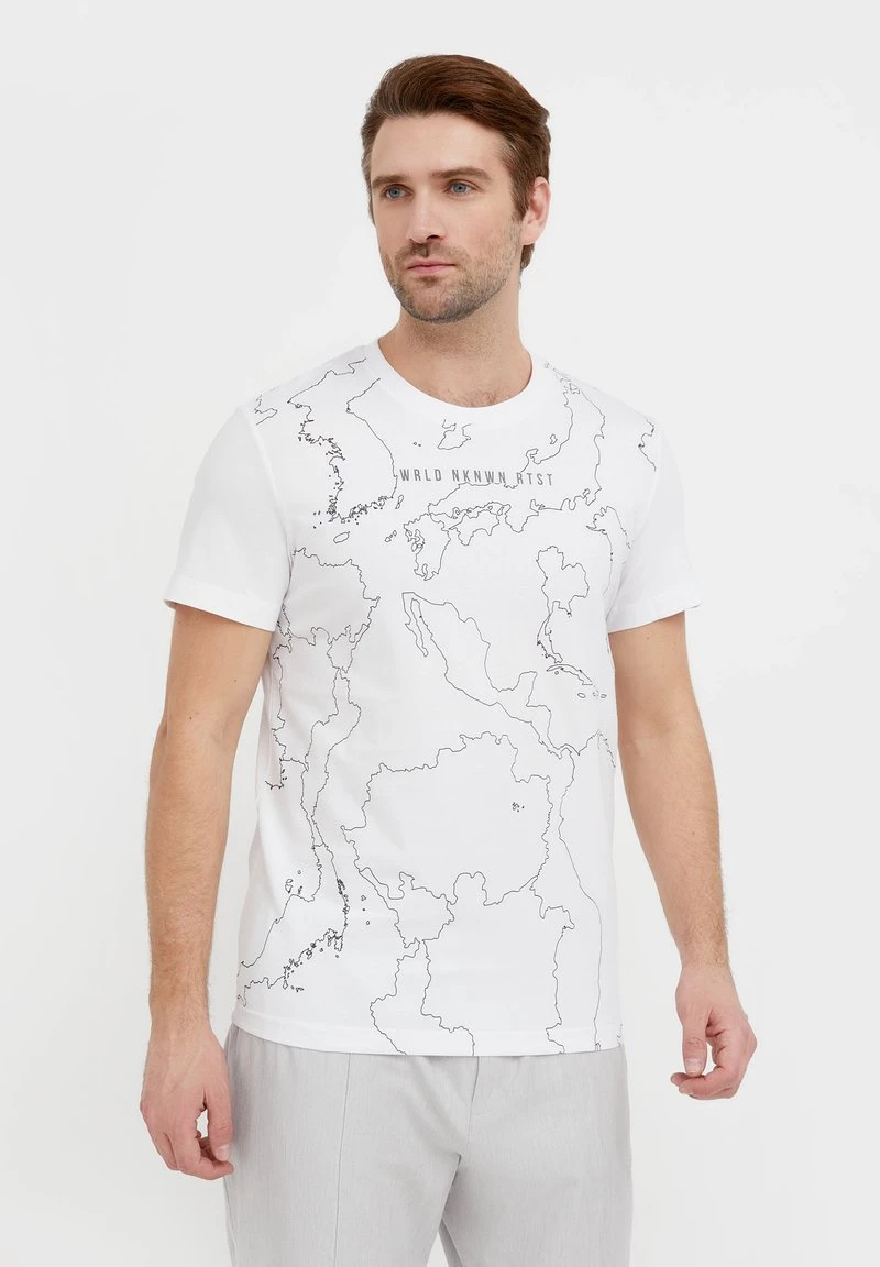 Finn Flare Herren T-Shirt Print - White 3 Finn Flare Herren T-Shirt Print - White