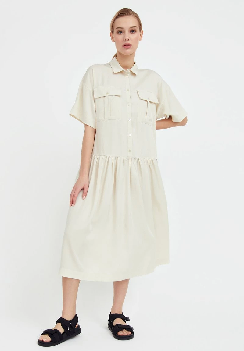 Finn Flare Blusenkleid - Beige | Damen 3 Finn Flare Blusenkleid - Beige | Damen