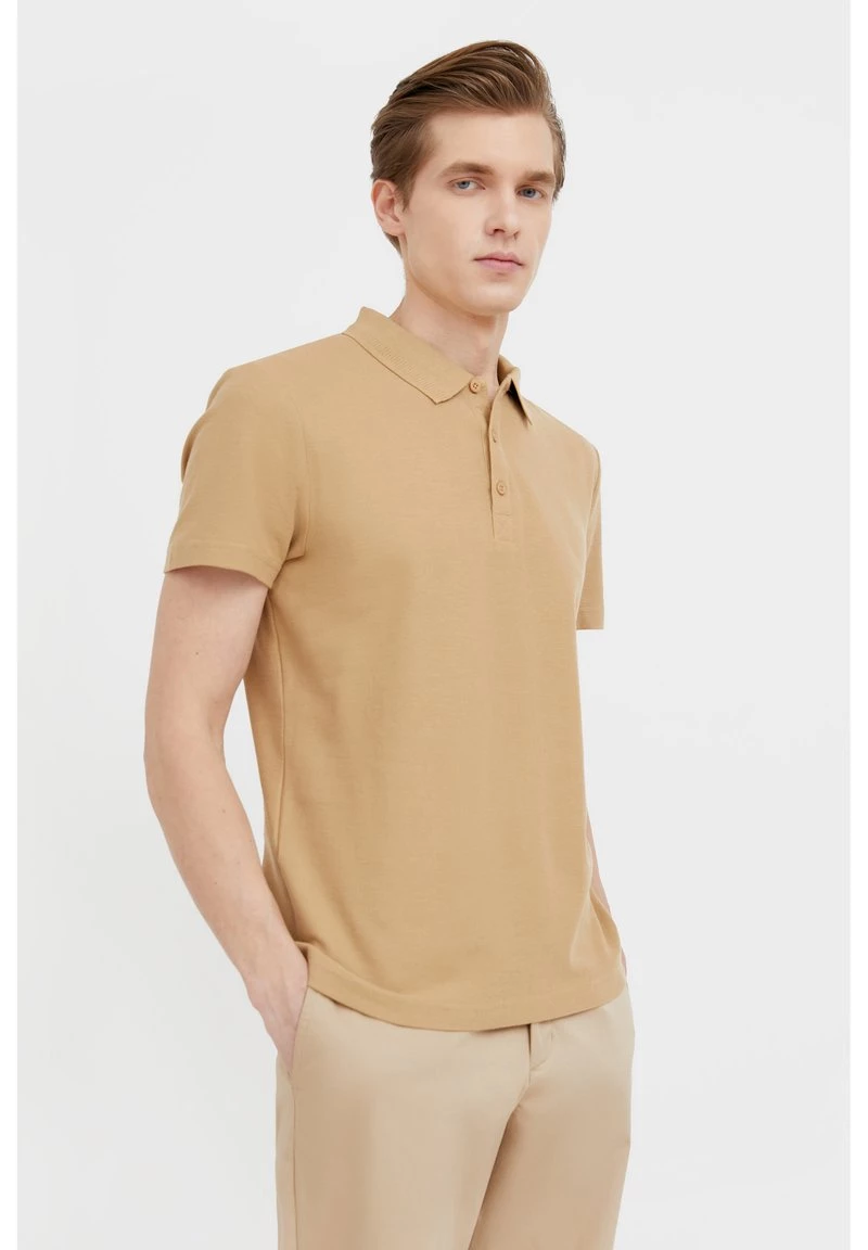 Finn Flare Herren Poloshirt - Beige 6 Finn Flare Herren Poloshirt - Beige – Bild 4