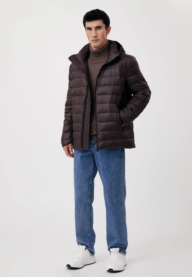 Finn Flare Herren Daunenjacke - Dark Brown 4 Finn Flare Herren Daunenjacke - Dark Brown – Bild 2