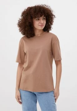 Finn Flare Damen T-Shirt Basic - Light Beige