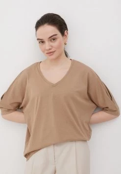Finn Flare Damen T-Shirt Basic - Dark Beige