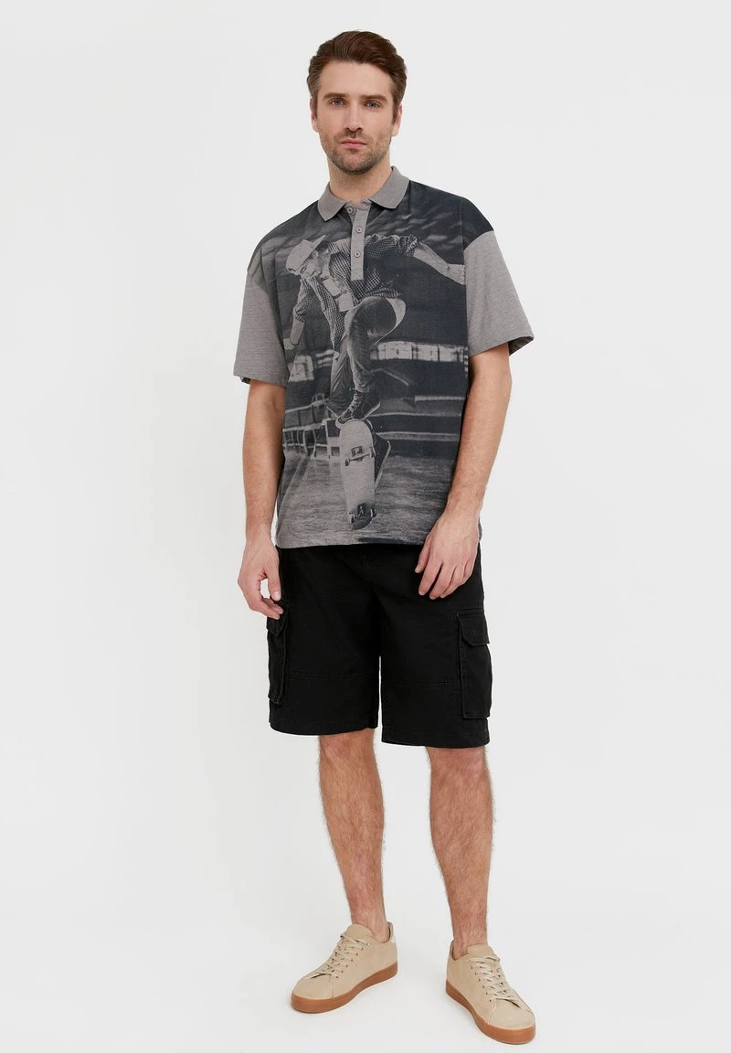 Finn Flare Herren Poloshirt - Grey Melange 4 Finn Flare Herren Poloshirt - Grey Melange – Bild 2