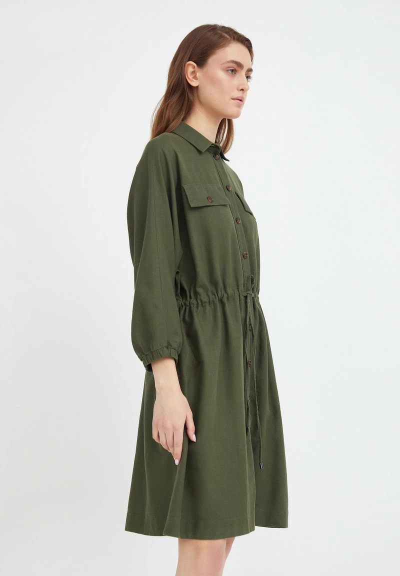 Finn Flare Damen Blusenkleid - Dark Green 5 Finn Flare Damen Blusenkleid - Dark Green – Bild 3