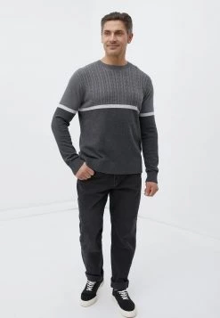Finn Flare Herren Strickpullover - Dark Grey -Finn Flare Verkaufsladen 1f48051da8f64fbfa05ff78dc76a8cf3