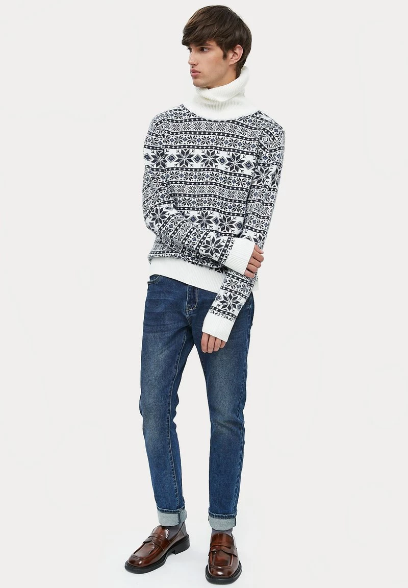 Finn Flare Herren Strickpullover - White 4 Finn Flare Herren Strickpullover - White – Bild 2