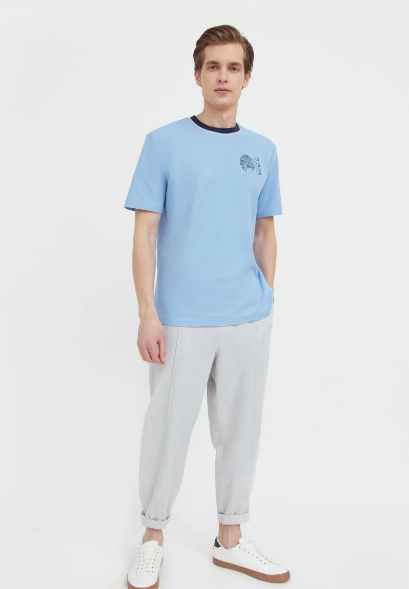 Finn Flare Herren T-Shirt Print - Light Blue 4 Finn Flare Herren T-Shirt Print - Light Blue – Bild 2