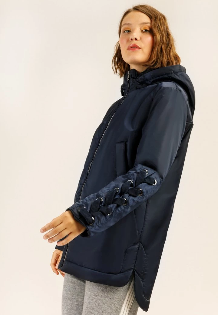 Finn Flare Damen MIT DEKORATIVER SCHNÜRUNG - Wintermantel - Cosmic Blue 6 Finn Flare Damen MIT DEKORATIVER SCHNÜRUNG - Wintermantel - Cosmic Blue – Bild 4