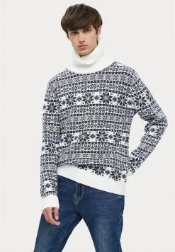Finn Flare Herren Strickpullover - White