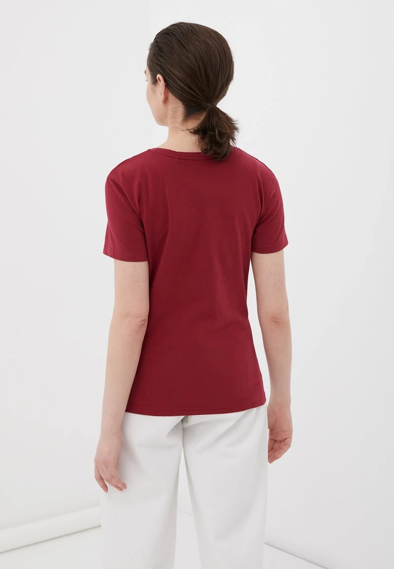 Finn Flare Damen T-Shirt Basic - Dark Red 4 Finn Flare Damen T-Shirt Basic - Dark Red – Bild 2