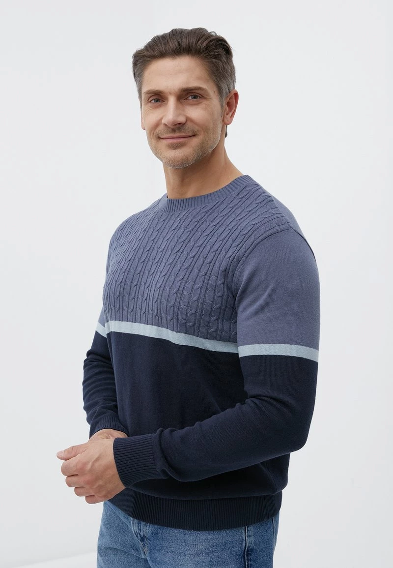 Finn Flare Herren Strickpullover - Dark Blue 7 Finn Flare Herren Strickpullover - Dark Blue – Bild 5