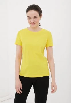 Finn Flare Damen T-Shirt Basic - Light Yellow -Finn Flare Verkaufsladen 31cdc0051d0e4918a6d3d290d4285b8e