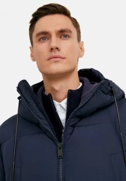 Finn Flare Herren Wintermantel - Dark Blue -Finn Flare Verkaufsladen 32ed25e7d1024c578b8e354e7ac47895