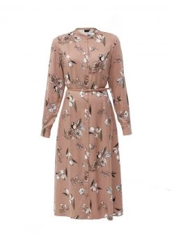 Finn Flare Damen Blusenkleid - Dark Beige -Finn Flare Verkaufsladen 340bd5d44cf8452d9ab53d635944abaf