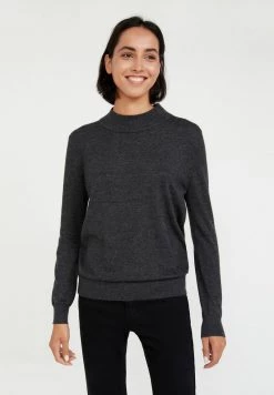 Finn Flare Damen Strickpullover - Dark Grey Melange