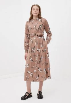 Finn Flare Damen Blusenkleid - Dark Beige