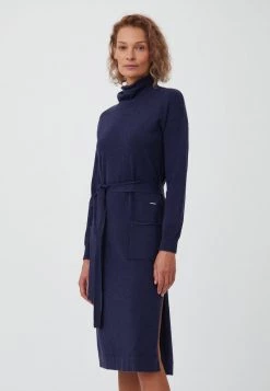 Finn Flare Damen Strickkleid - Dark Blue -Finn Flare Verkaufsladen 3d67403953bf4705860d3c6c079997ee