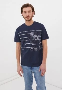 Finn Flare Herren T-Shirt Print - Dark Blue