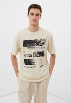 Finn Flare Herren T-Shirt Print - Grey-beige