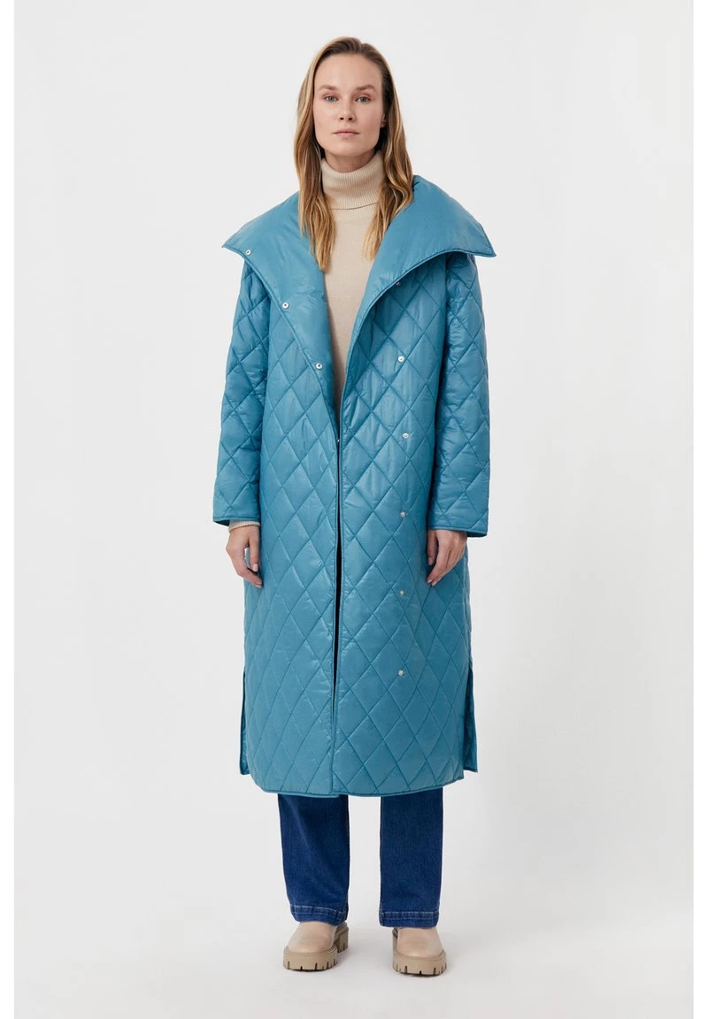 Finn Flare Damen Klassischer Mantel - Dark Turquois 4 Finn Flare Damen Klassischer Mantel - Dark Turquois – Bild 2