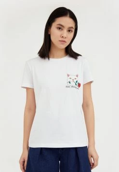Finn Flare T-Shirt Print - White | Damen