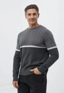 Finn Flare Herren Strickpullover - Dark Grey -Finn Flare Verkaufsladen 424fffedab0d4136891e011e9a216da2