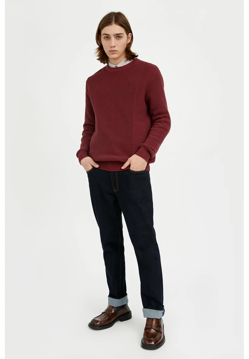 Finn Flare Herren Strickpullover - Dark Red 4 Finn Flare Herren Strickpullover - Dark Red – Bild 2