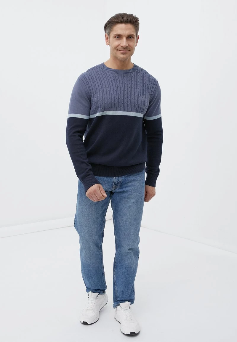 Finn Flare Herren Strickpullover - Dark Blue 4 Finn Flare Herren Strickpullover - Dark Blue – Bild 2