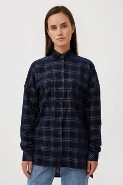 Finn Flare Damen Hemdbluse - Blue