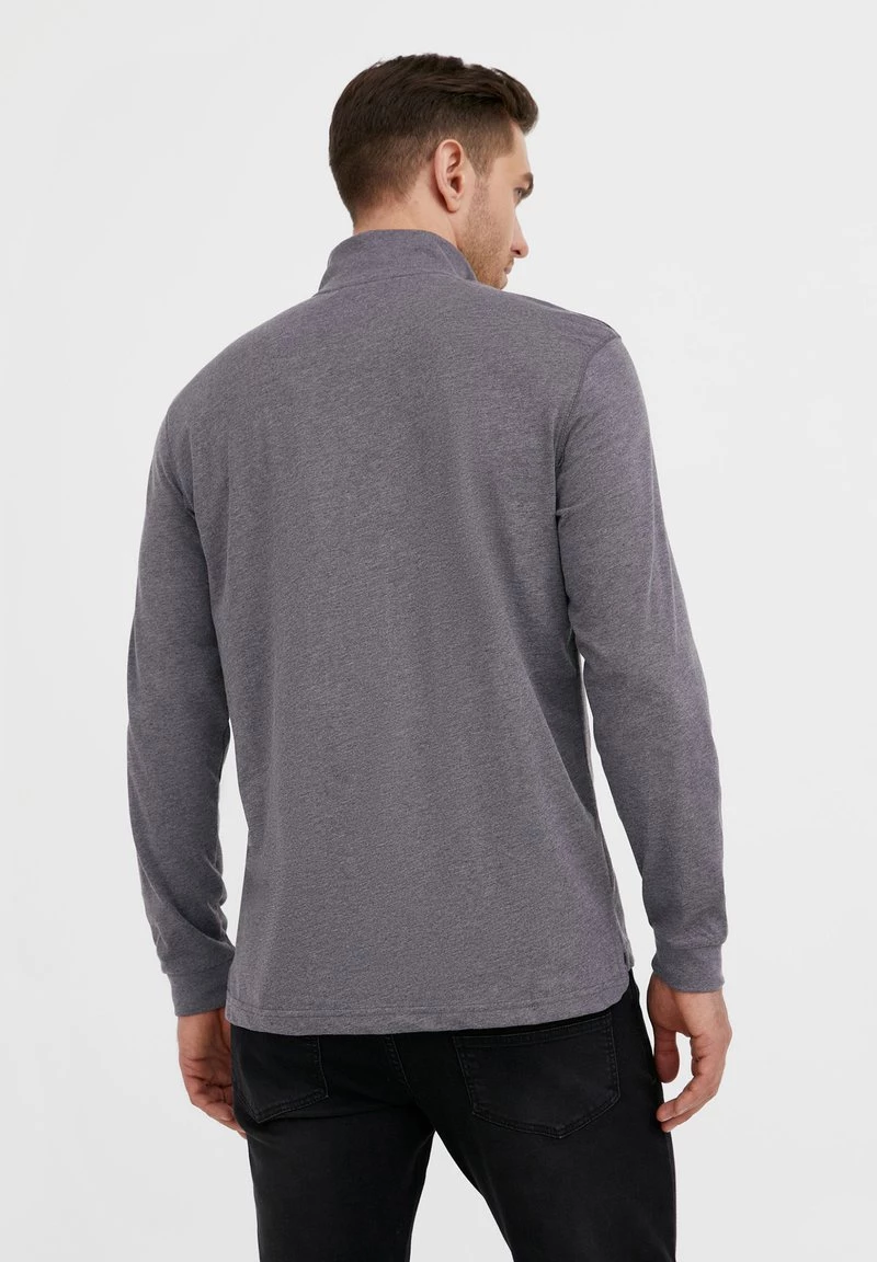 Finn Flare Herren Langarmshirt - Dark Grey Melange 5 Finn Flare Herren Langarmshirt - Dark Grey Melange – Bild 3
