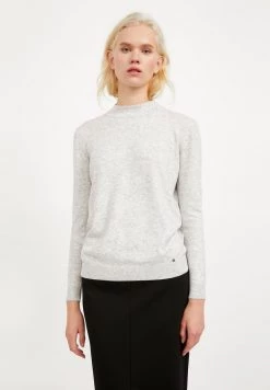 Finn Flare Damen Strickpullover - Light Grey Melange