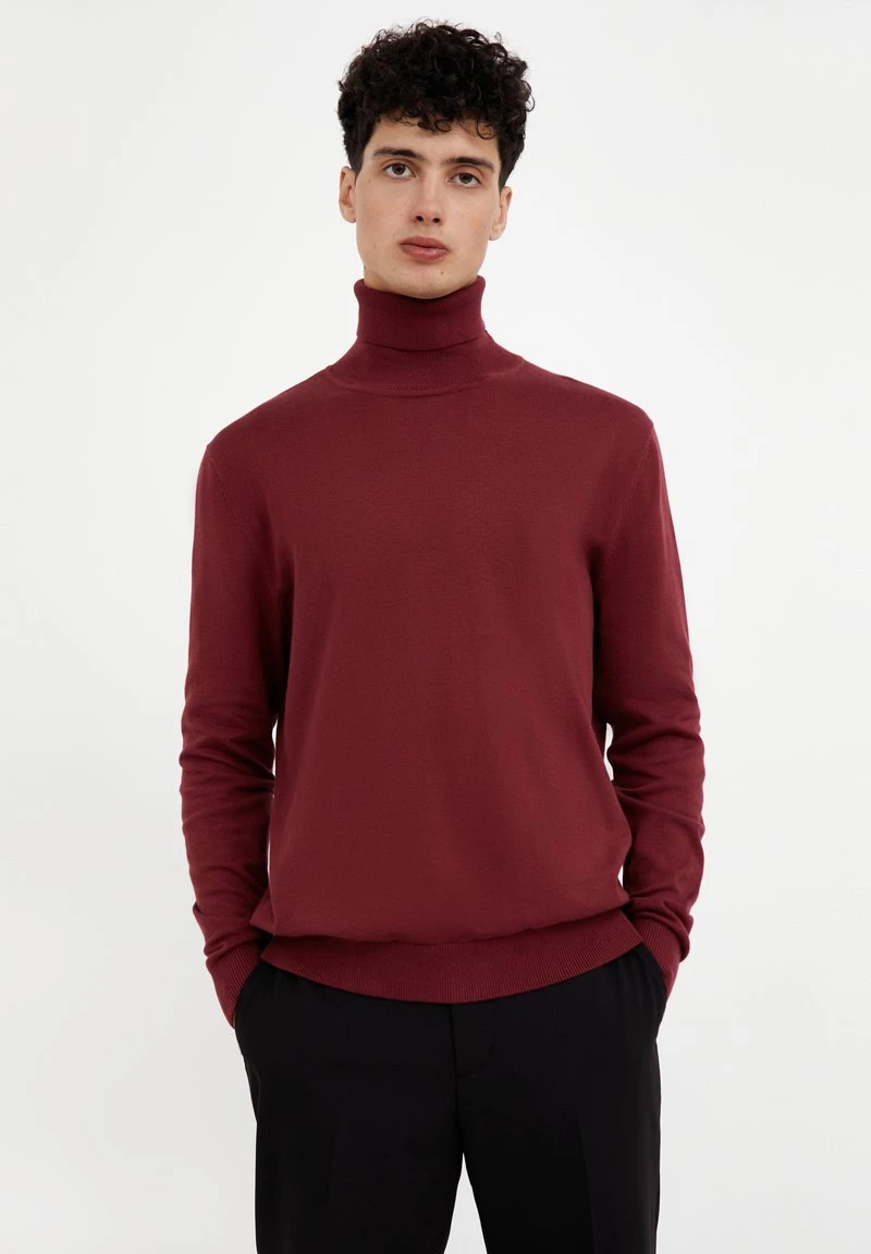 Finn Flare Herren Strickpullover - Dark Red 3 Finn Flare Herren Strickpullover - Dark Red