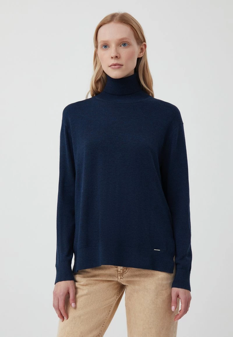 Finn Flare Damen Strickpullover - Dark Blue Melange 3 Finn Flare Damen Strickpullover - Dark Blue Melange