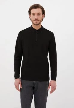 Finn Flare Herren LANGARM - Poloshirt - Black