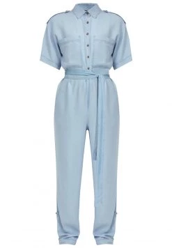 Finn Flare Damen Jumpsuit - Light Blue -Finn Flare Verkaufsladen 506226ff953c4b34b47b1a9879f028e9