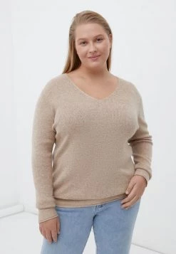 Finn Flare Damen LANGARM - Strickpullover - Light Brown